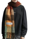 Check Mohair Muffler Chestnut Brown Yellow Green - ACNE STUDIOS - BALAAN 7