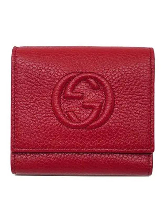 Soho Tri-Fold Leather Half Wallet Red - GUCCI - BALAAN 2