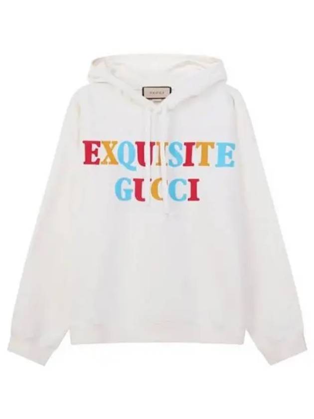 Logo Cotton Hoodie Off White - GUCCI - BALAAN 2