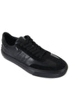 Round Toe Leather Low Top Sneakers Black - TOD'S - BALAAN 4