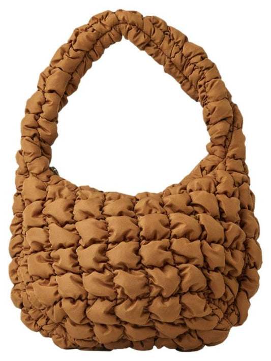 Quilted Mini Shoulder Bag Brown - COS - BALAAN.