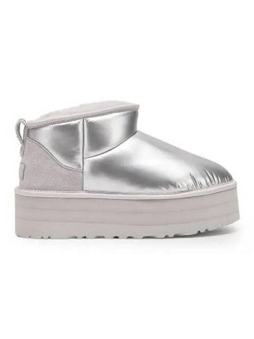 Women s Ultra Mini Platform High Shine Winter Boots Silver - UGG - BALAAN 1