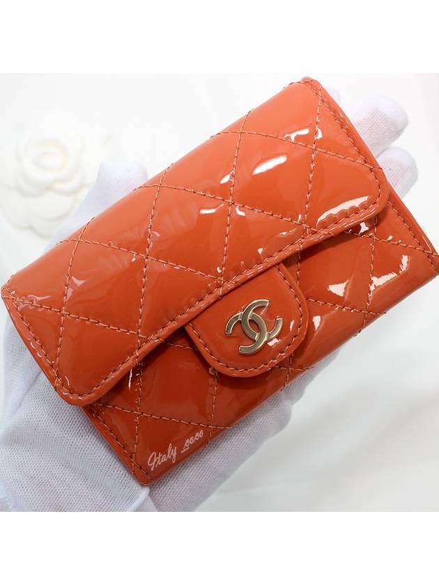 Classic enamel snap card wallet orange champagne gold AP0214 B02244 N0199 - CHANEL - BALAAN 9