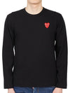 Play Double Heart Waffen Long Sleeve T-Shirt Black - COMME DES GARCONS - BALAAN 2