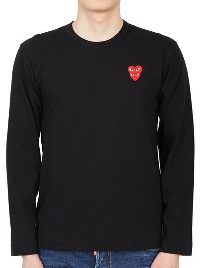 Double Heart Wappen Long Sleeve T-Shirt Black - COMME DES GARCONS - BALAAN 2