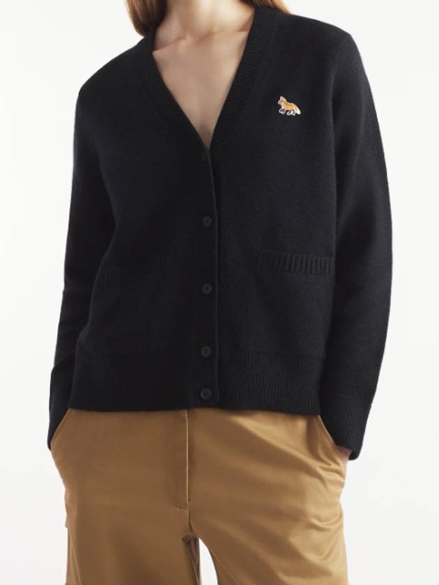 Baby Fox Patch Boxy Cardigan Black Women s - MAISON KITSUNE - BALAAN 3