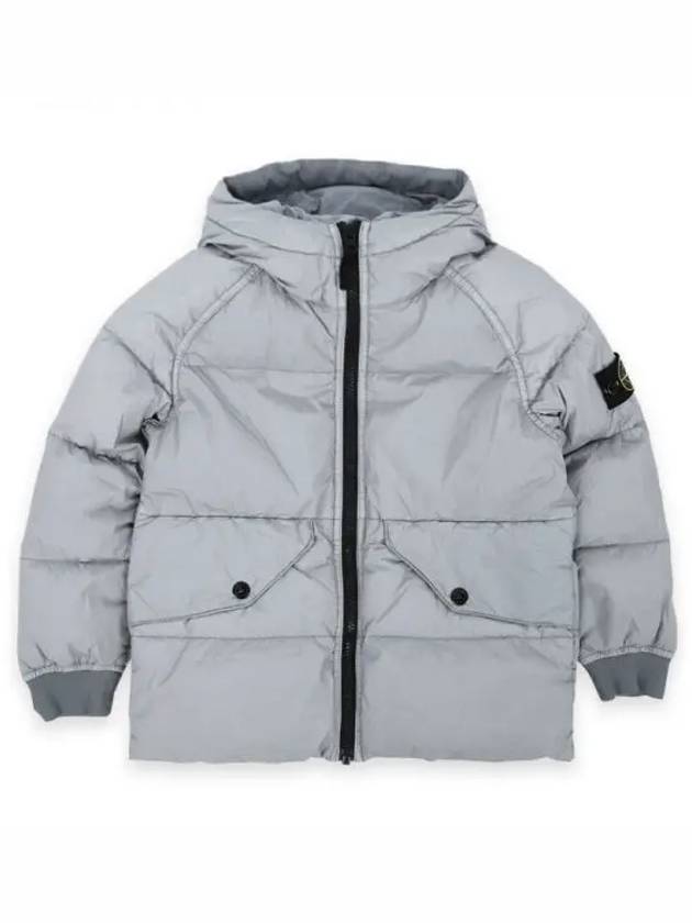 Stone Kids Waffen Patch Down Hooded Padded Jacket Gray 811640223 V0064 14A Adults can wear - STONE ISLAND - BALAAN 2