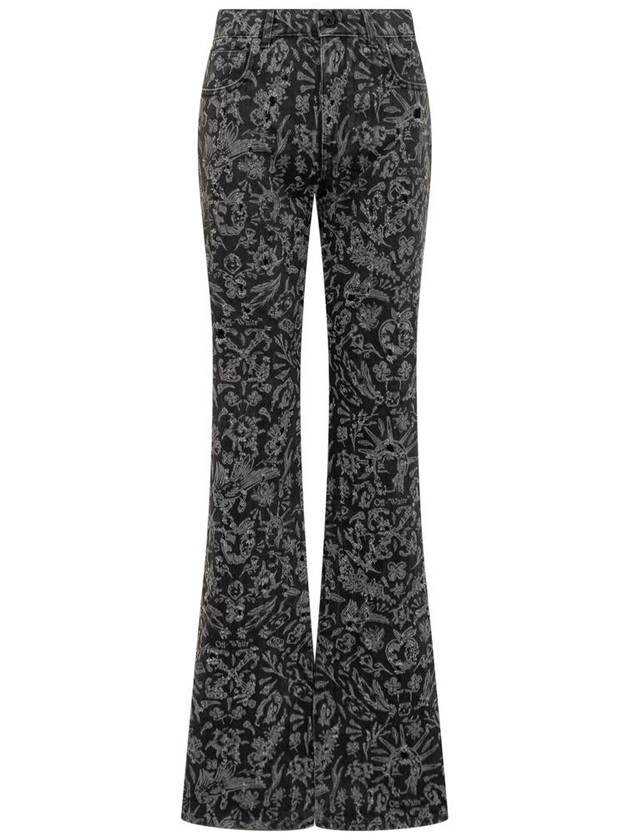 Denim Straight Pants OWYA047S24DEN001 1001 BLACK - OFF WHITE - BALAAN 2