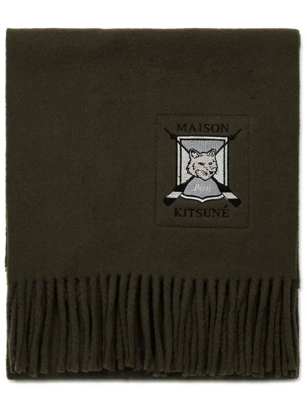 College Fox Blazon Muffler Khaki - MAISON KITSUNE - BALAAN 2