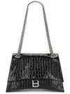 Medium Crush Chain Shoulder Bag Black - BALENCIAGA - BALAAN 2