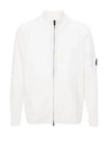 Lambswool GRS Zipped Cardigan White - CP COMPANY - BALAAN 2