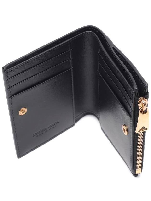 Intrecciato Zipper Small Half Wallet Black - BOTTEGA VENETA - BALAAN 6