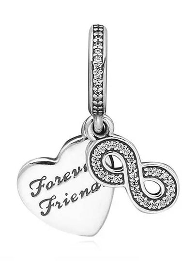 Forever Friends Heart Pendant Bracelet Charm Silver - PANDORA - BALAAN 2