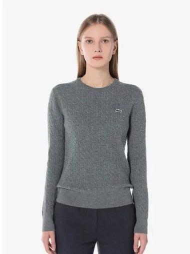 Women s Cable Crew Neck Sweater AF073E 54N UWC Domestic Product GQ2N24080583618 - LACOSTE - BALAAN 1