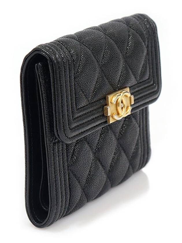 A80734 Black Caviar Gold Boy Bicycle Wallet No 26 - CHANEL - BALAAN 3