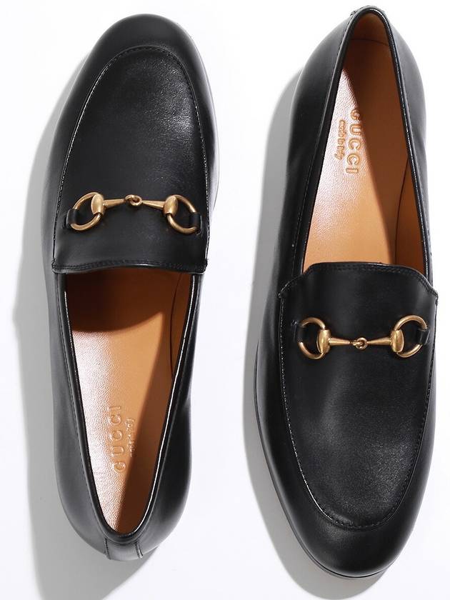 Women's Jordaan Horsebit Leather Loafers Black - GUCCI - BALAAN.