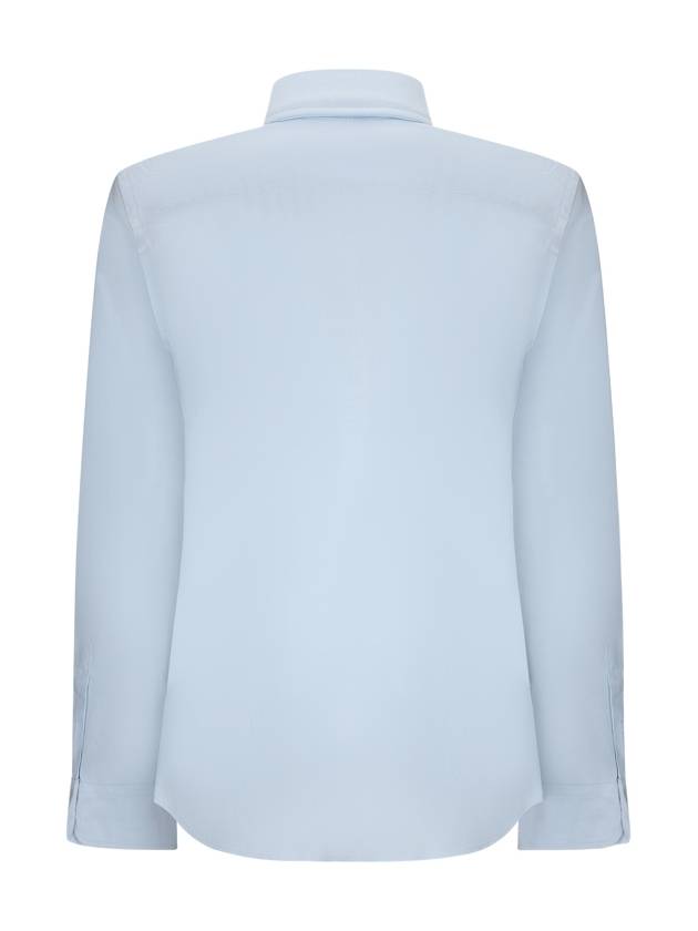 Embroidered logo long sleeve shirt light blue - AMI - BALAAN 3