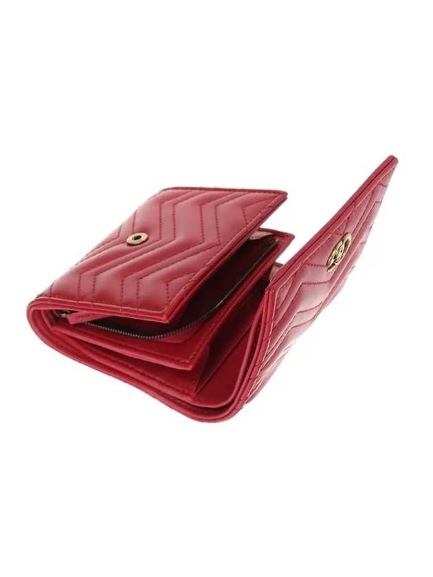 GG Marmont Matelasse Continental Half Wallet Red - GUCCI - BALAAN 4