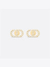 Petit CD Crystal Mini Stud Earrings Gold - DIOR - BALAAN 2