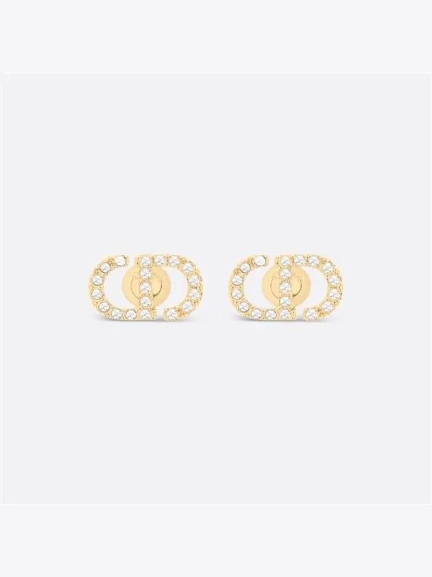 Petit CD Crystal Mini Stud Earrings Gold - DIOR - BALAAN 2