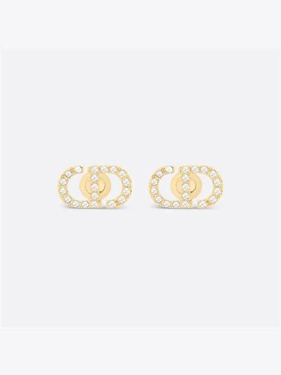 Petit CD Crystal Mini Stud Earrings Gold - DIOR - BALAAN 2