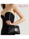 Satin RV Bouquet Strass Buckle Drape Mini Shoulder Bag Black - ROGER VIVIER - BALAAN 10