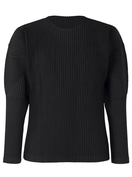 HP36 JK321 Pleated Long Sleeve TShirt Black Men's TShirt TJ - ISSEY MIYAKE - BALAAN 1