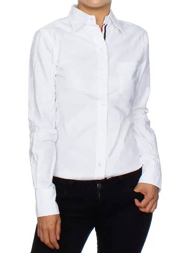 Button Down Cotton Oxford Long Sleeve Shirt White - THOM BROWNE - BALAAN 6