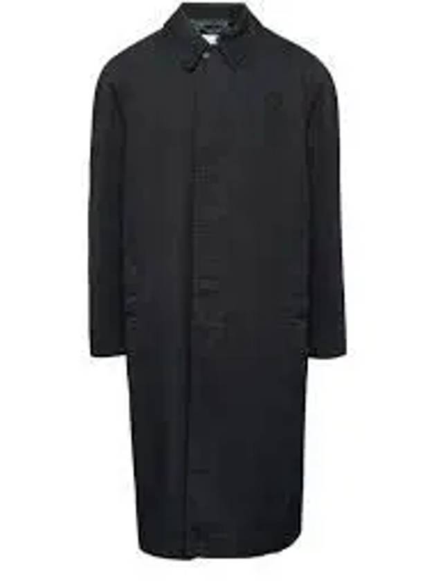 Water Repellent Regular Fit Gabardine Single Coat Black - HUGO BOSS - BALAAN 2