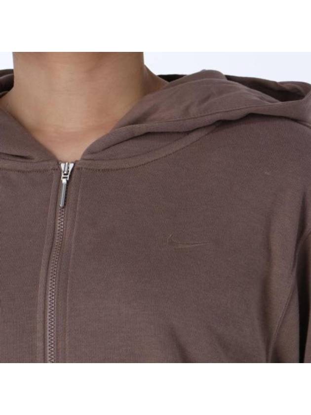 Chill Terry Loose Full Zip French Hoodie Brown - NIKE - BALAAN 4