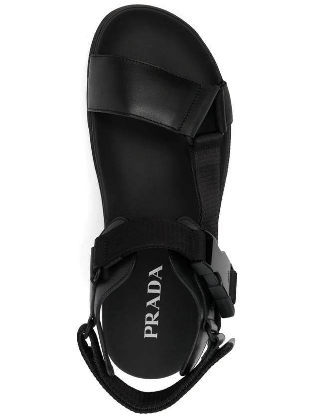 Sporty Leather Re-Nylon Tape Sandals Black - PRADA - BALAAN 5