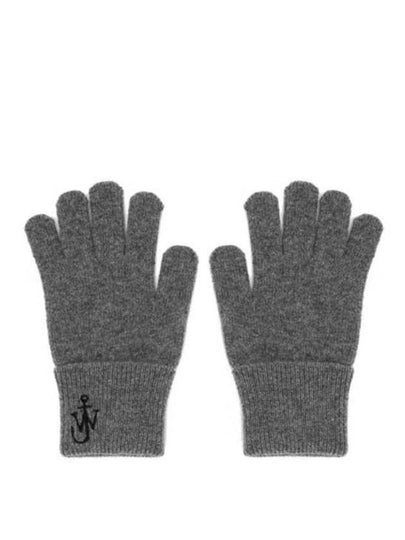 Embroidered Logo Wool Gloves Grey - JW ANDERSON - BALAAN 2