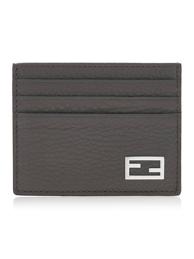 Baguette Leather Card Wallet Grey - FENDI - BALAAN 1