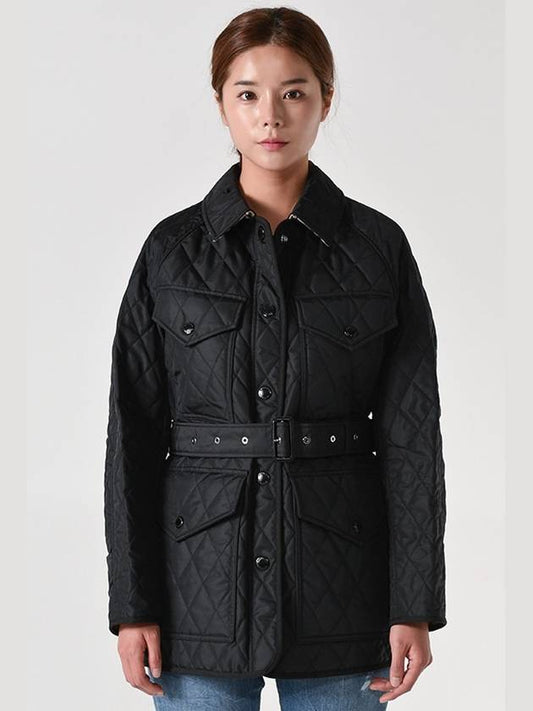 Diamond Quilted Nylon Canvas Field Jacket Black - BURBERRY - BALAAN 2