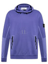 Regular Fit Mercerized Cotton Fleece Cotton Hoodie Purple - STONE ISLAND - BALAAN 2