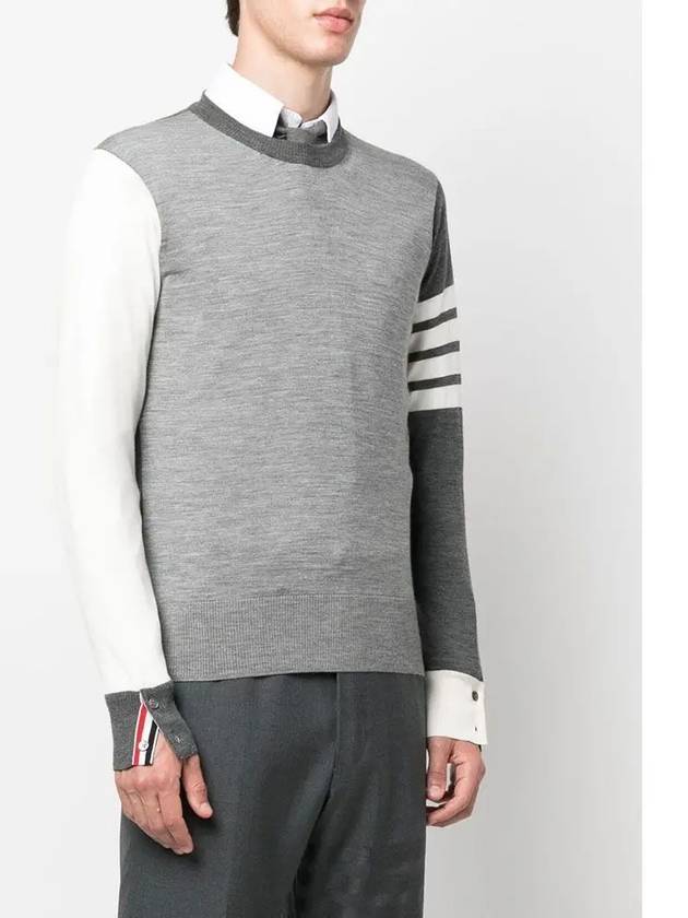 Classic 4 Bar Merino Wool Knit Top Tonal Grey - THOM BROWNE - BALAAN 5