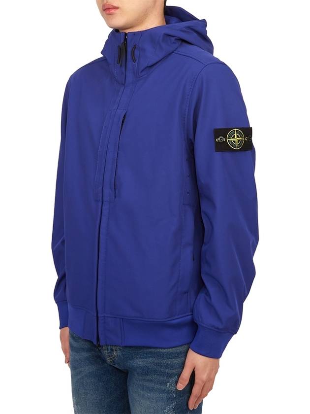 Soft Shell RE Dye Technology Hooded Jacket Blue - STONE ISLAND - BALAAN 4