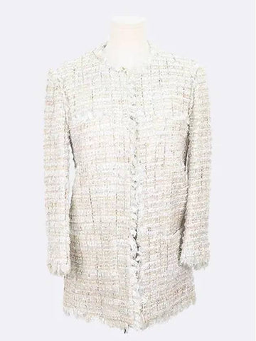 136MDG08 White Silver Tweed Women s Jacket - MSGM - BALAAN 1