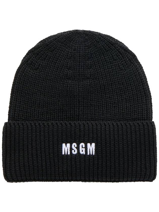 Embroidered Logo Beanie Black - MSGM - BALAAN 3