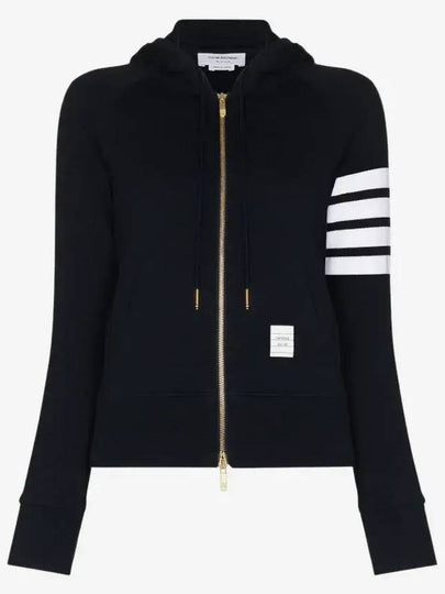 Engineered 4-Bar Stripe Loopback Jersey Knit Zip Up Hoodie Navy - THOM BROWNE - BALAAN 2