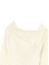 Off shoulder slim ribbed knit Ivory - THE GREEN LAB - BALAAN 7