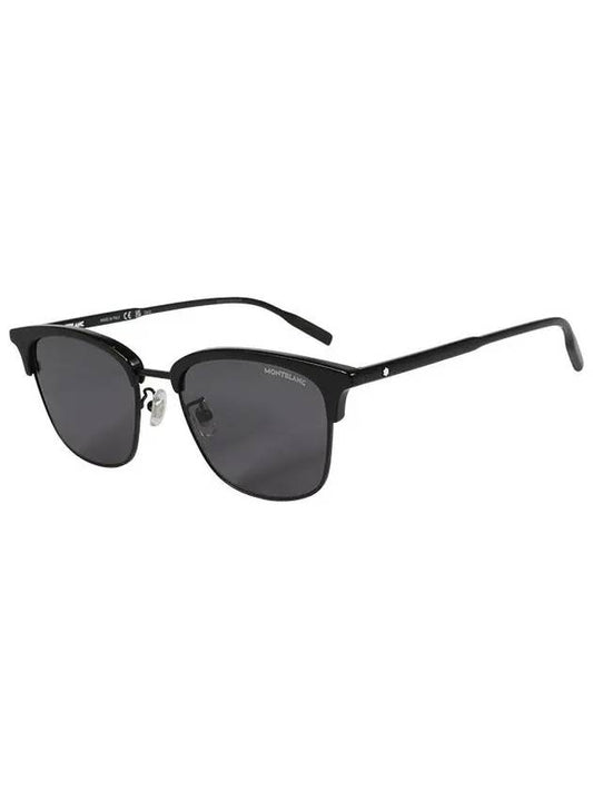 Eyewear Asian Fit Gray Lens Low Gold Frame Sunglasses Black - MONTBLANC - BALAAN 2