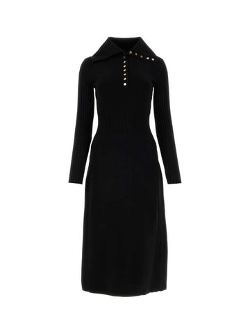 Polo Sweater Midi Dress Black - TORY BURCH - BALAAN 1