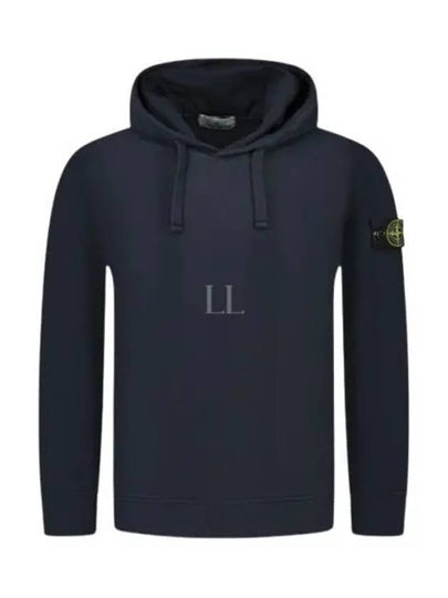 Wappen Patch Brushed Cotton Fleece Hoodie Navy - STONE ISLAND - BALAAN 2