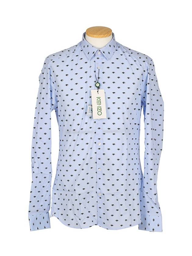 5CH100 1FM T41 Men s Small Eyes Dot Blue Shirt - KENZO - BALAAN 1