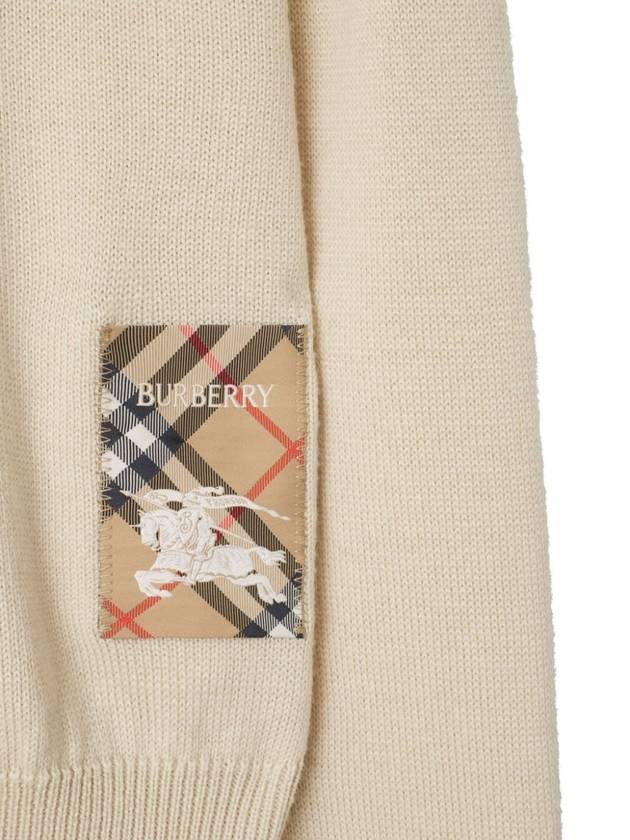 Check Label Wool Knit Top Nutmeg - BURBERRY - BALAAN 6