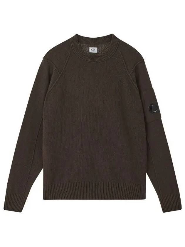 Lens Wappen Classic Crew Neck Wool Knit Top Green - CP COMPANY - BALAAN 2