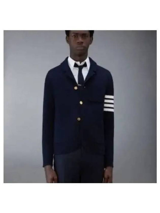 4 Bar Knit Blazer Jacket Navy - THOM BROWNE - BALAAN 2