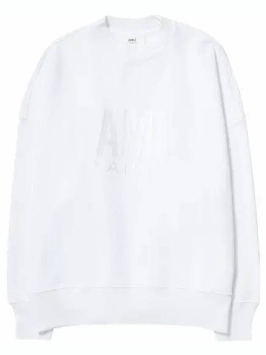 Chest Embroidery Logo Sweatshirt White - AMI - BALAAN 2