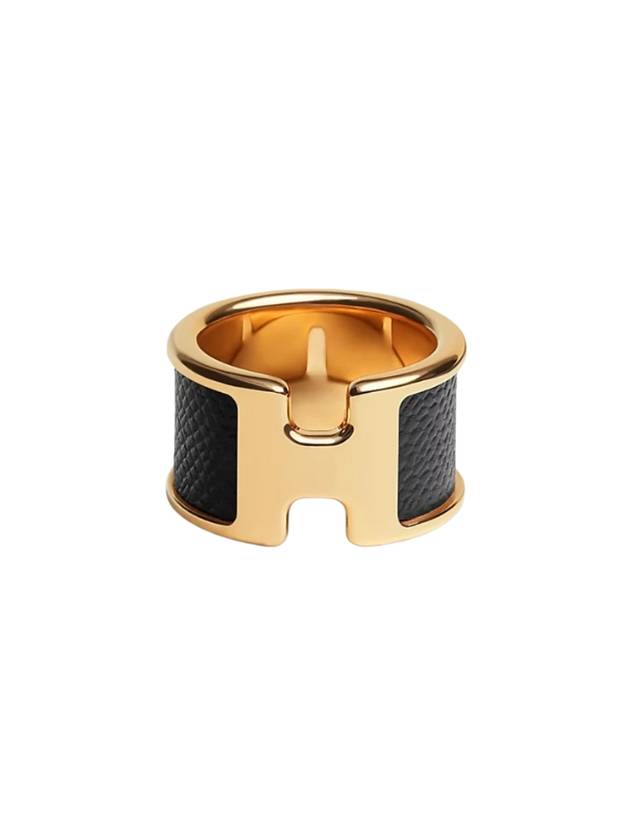 Large Olympe Calfskin Metal Ring Rose Gold - HERMES - BALAAN 1